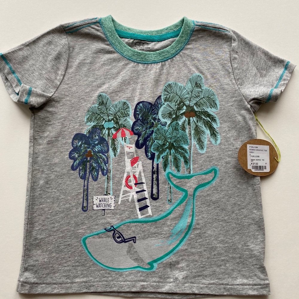 NWT EGG by Susan Lazar boys’ Graphics Whale & Beach Tee Size 3T
